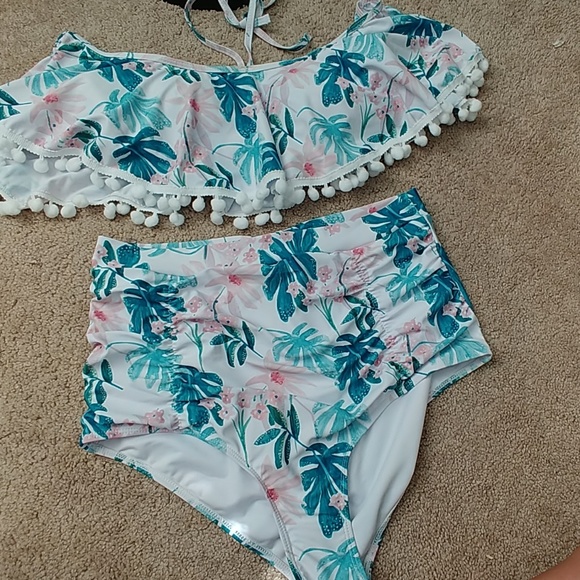 floral two piece bathing suit